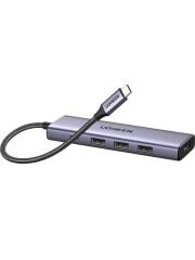 Ugreen 15597 CM511 5 in 1 USB-C Hub Çoklayıcı HDMI 4K 60Hz 3 Port USB 3.0 100W Şarj Bağlantı İstasyonu