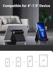 UGREEN 50747 LP106 Çok Açılı Ayarlanabilir Masaüstü Telefon Standı Siyah Hafif ve Kompakt - 2