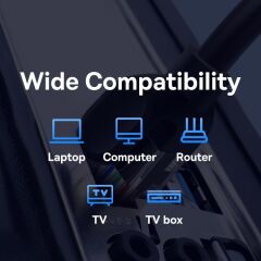 BASEUS PCWL-A101 CAT5 1000Mbps Gigabit Yüksek Ağ Hızı Ethernet Kablosu Siyah 1.5metre B00133206111-02
