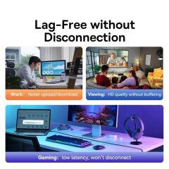 BASEUS PCWL-A101 CAT5 1000Mbps Gigabit Yüksek Ağ Hızı Ethernet Kablosu Siyah 1.5metre B00133206111-02