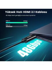 UGREEN 50500 HD141 8K 60Hz 4K 120Hz 2K 165Hz HDMI 2.1 Fiber Optik Görüntü Aktarma Kablosu 50metre