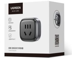UGREEN 10375 X564 Nexode 100W USB-C Kablolu Dört Portlu GaN Hızlı Duvar Şarj Cihazı Siyah 1.5metre + UGREEN 35608 S510 Black Label 2500W 250V 10A Universal Alman Standartı Seyahat Dönüştürücü Siyah