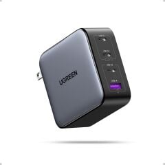 UGREEN 10375 X564 Nexode 100W USB-C Kablolu Dört Portlu GaN Hızlı Duvar Şarj Cihazı Siyah 1.5metre + UGREEN 35608 S510 Black Label 2500W 250V 10A Universal Alman Standartı Seyahat Dönüştürücü Siyah