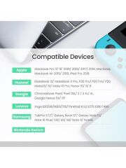 UGREEN 70429 100W PD USB-C to USB-C Süper Hızlı Şarj Kablosu 480Mbps Veri Senkronizasyonu 2metre