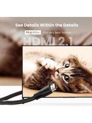 UGREEN 80401 HD140 8K 60Hz 4K 120Hz 48GB/s Süper Yüksek Hız HDMI 2.1 Görüntü Aktarma Kablosu 1metre