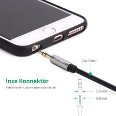 UGREEN 10734 AV119 3.5mm Aux Ses Kablosu Siyah 1.5metre