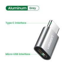UGREEN 40945 US189 USB-C to Micro USB Adaptör Alüminyum Kasa Dönüştürücü - 2