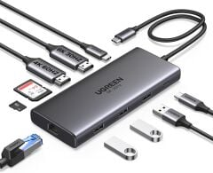UGREEN 15534 CM639 Revodok Pro 10 in 1 1xUSB-A 3.0 2xUSB-A 2.0 Çoklayıcı 1x8K/30Hz 1x4K/60Hz HDMI 1xSD 1xTF Kart Okuyucu xRJ45 Gigabit Ethernet 1xUSB-C PD 100W Şarj Desteği Çok Fonksiyonlu Bağlantı İstasyonu - 2