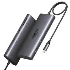 UGREEN 15534 CM639 Revodok Pro 10 in 1 1xUSB-A 3.0 2xUSB-A 2.0 Çoklayıcı 1x8K/30Hz 1x4K/60Hz HDMI 1xSD 1xTF Kart Okuyucu xRJ45 Gigabit Ethernet 1xUSB-C PD 100W Şarj Desteği Çok Fonksiyonlu Bağlantı İstasyonu