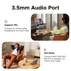 UGREEN 95503 CM887 Mac Mini M4 Dock 10 in 2 USB-C 4xUSB-A 10Gbps Çoklayıcı 1x8K/30Hz HDMI 1xM.2 NVMe 40Gbps 8TB Kadar 1xSD 1xTF 312Mbps Kart Okuyucu 1x3.5mm Kulaklık Çıkışı 1xUSB-C PD 100W Şarj Desteği Çok Fonksiyonlu Bağlantı İstasyonu