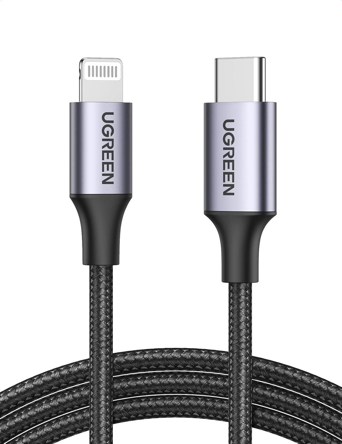 UGREEN 60761 US304 Alüminyum Kılıflı 3A PD MFi Sertifikalı USB-C to Lightning Hızlı Şarj Kablosu Örgülü 2metre