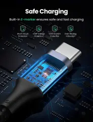 UGREEN 90120 US316 100W 5A USB-C to USB-C QC PD Hızlı Şarj Kablosu Örgülü 3metre - 2