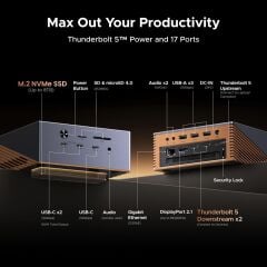 UGREEN 85590 U716 Revodok Maxidok 17 in 1 Thunderbolt 5 Docking Station 3xMonitör 140W PD Şarj Destekli Çok Fonksiyonlu Bağlantı İstasyonu - 2