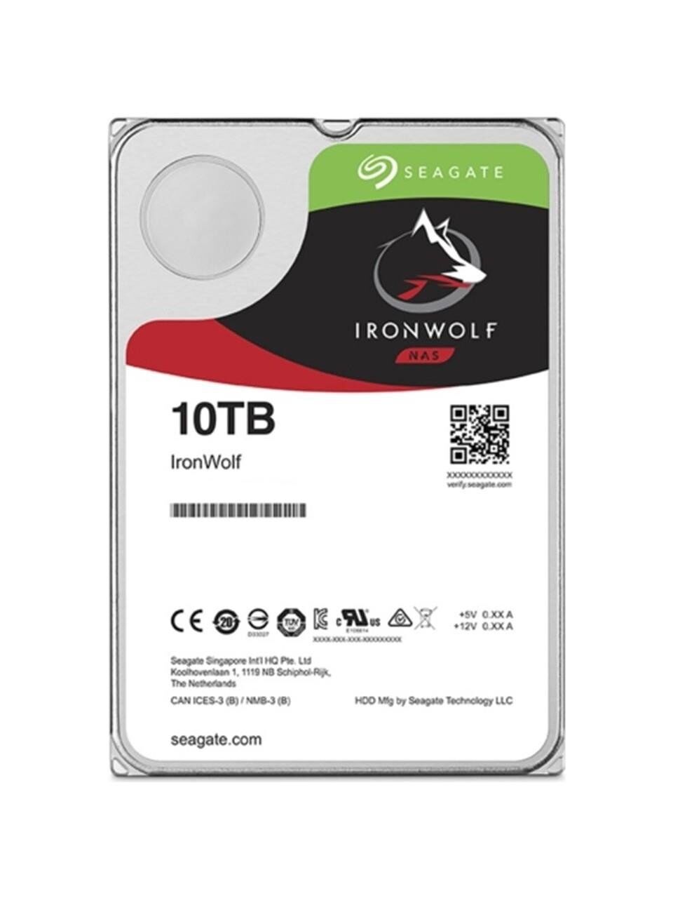SEAGATE IronWolf NAS 10TB 7200rpm 256MB 180TB/Y Sata3 NAS 3.5'' Harddisk (ST10000VN0008)