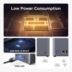 UGREEN 95678 DH2300 NASync Rockchip A72+A53 8 Çekirdekli CPU 4GB LPDDR4X 1xUSB-C 3.0 2xUSB-A 3.0 1xGbE RJ45 1x4K/60Hz HDMI 2 Yuvalı SATA NAS Depolama Ünitesi