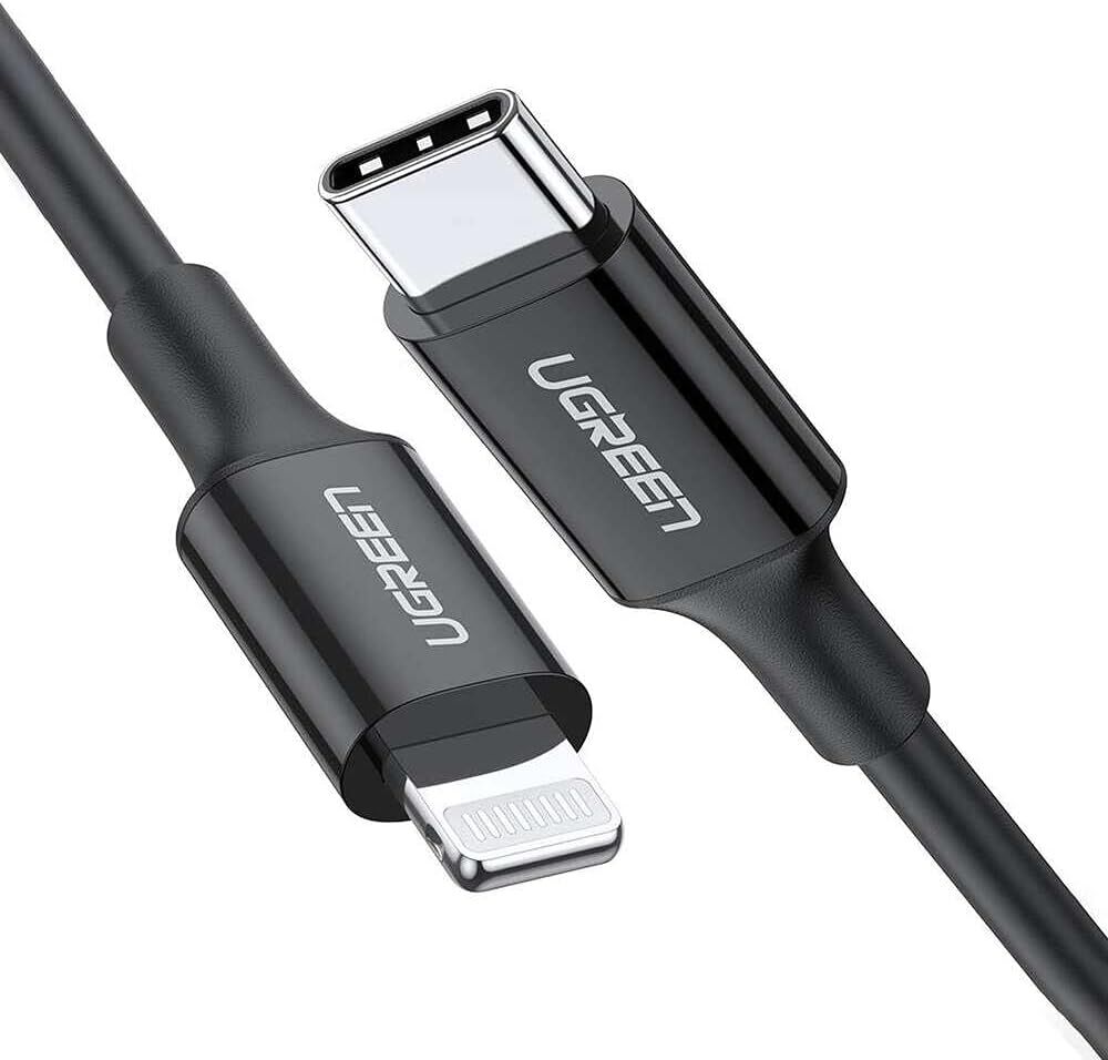 UGREEN 60752 US171 MFi Sertifikalı 36W 3A PD USB-C to Lightning Hızlı Şarj Kablosu Siyah 2metre