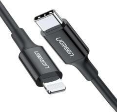 UGREEN 60752 US171 MFi Sertifikalı 36W 3A PD USB-C to Lightning Hızlı Şarj Kablosu Siyah 2metre