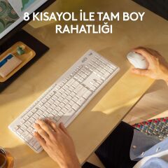 LOGİTECH MK295 USB Kablosuz Q Klavye Mouse Seti Beyaz (920-010089)