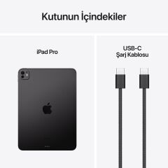 APPLE iPad Pro (M4) 11'' Wi-Fi 256GB Siyah Tablet MVV83TU/A (Apple TÜRKİYE Garantili)