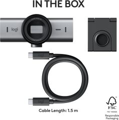 LOGİTECH MX Brio 705 for Business USB-C 4K Ultra HD Webcam Koyu Gri (960-001532)