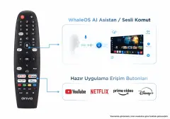 ONVO 40VQ80F3FA 40'' 102 Ekran Full HD Uydu Alıcılı Frameless Whale OS 10 Smart QLED Televizyon