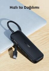 UGREEN 60568 CM260 USB-C to HDMI+VGA+DisplayPort 4K Çözünürlük Dönüştürücü Adaptör