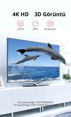 UGREEN 60568 CM260 USB-C to HDMI+VGA+DisplayPort 4K Çözünürlük Dönüştürücü Adaptör