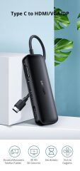 UGREEN 60568 CM260 USB-C to HDMI+VGA+DisplayPort 4K Çözünürlük Dönüştürücü Adaptör