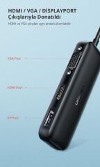 UGREEN 60568 CM260 USB-C to HDMI+VGA+DisplayPort 4K Çözünürlük Dönüştürücü Adaptör - 2