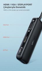 UGREEN 60568 CM260 USB-C to HDMI+VGA+DisplayPort 4K Çözünürlük Dönüştürücü Adaptör - 2