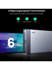 UGREEN 70534 CM299 Type-C Çift Slotlu M.2 B-Key RAID UASP S.M.A.R.T. USB-C 3.1 Gen2 SSD Disk Kutusu