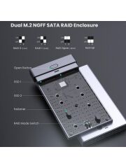 UGREEN 70534 CM299 Type-C Çift Slotlu M.2 B-Key RAID UASP S.M.A.R.T. USB-C 3.1 Gen2 SSD Disk Kutusu
