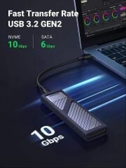 UGREEN 90408 CM559 M.2 SATA NVMe SSD USB 3.2 Gen2 UASP Trim M Desteği 10GB/s PCIe M-Key M+B Key Alüminyum - 2