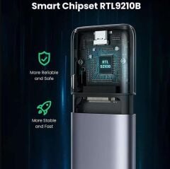 UGREEN 80863 CM389 M.2 Sata NVMe 10GB/s Veri Aktarım Hızı USB-C 3.1 Gen2 SSD Disk Kutusu