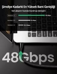 UGREEN 80403 HD140 8K 60Hz 4K 120Hz 48GB/s Süper Yüksek Hız HDMI 2.1 Görüntü Aktarma Kablosu 2metre