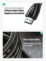 UGREEN 80403 HD140 8K 60Hz 4K 120Hz 48GB/s Süper Yüksek Hız HDMI 2.1 Görüntü Aktarma Kablosu 2metre