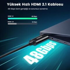 UGREEN 80408 HD141 8K 60Hz 4K 120Hz 2K 165Hz HDMI 2.1 Fiber Optik Görüntü Aktarma Kablosu 20metre