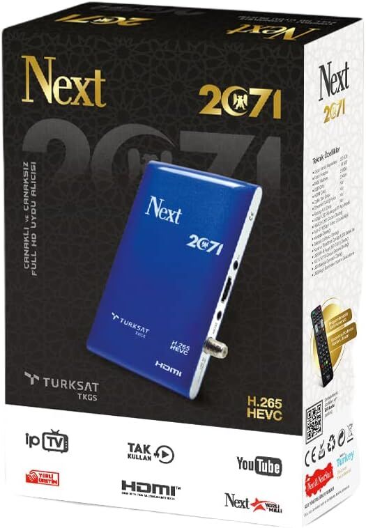 NEXT 2071 IPTV Next TV Çanaklı Çanaksız Mpeg4 Full HD Uydu Alıcısı Mavi