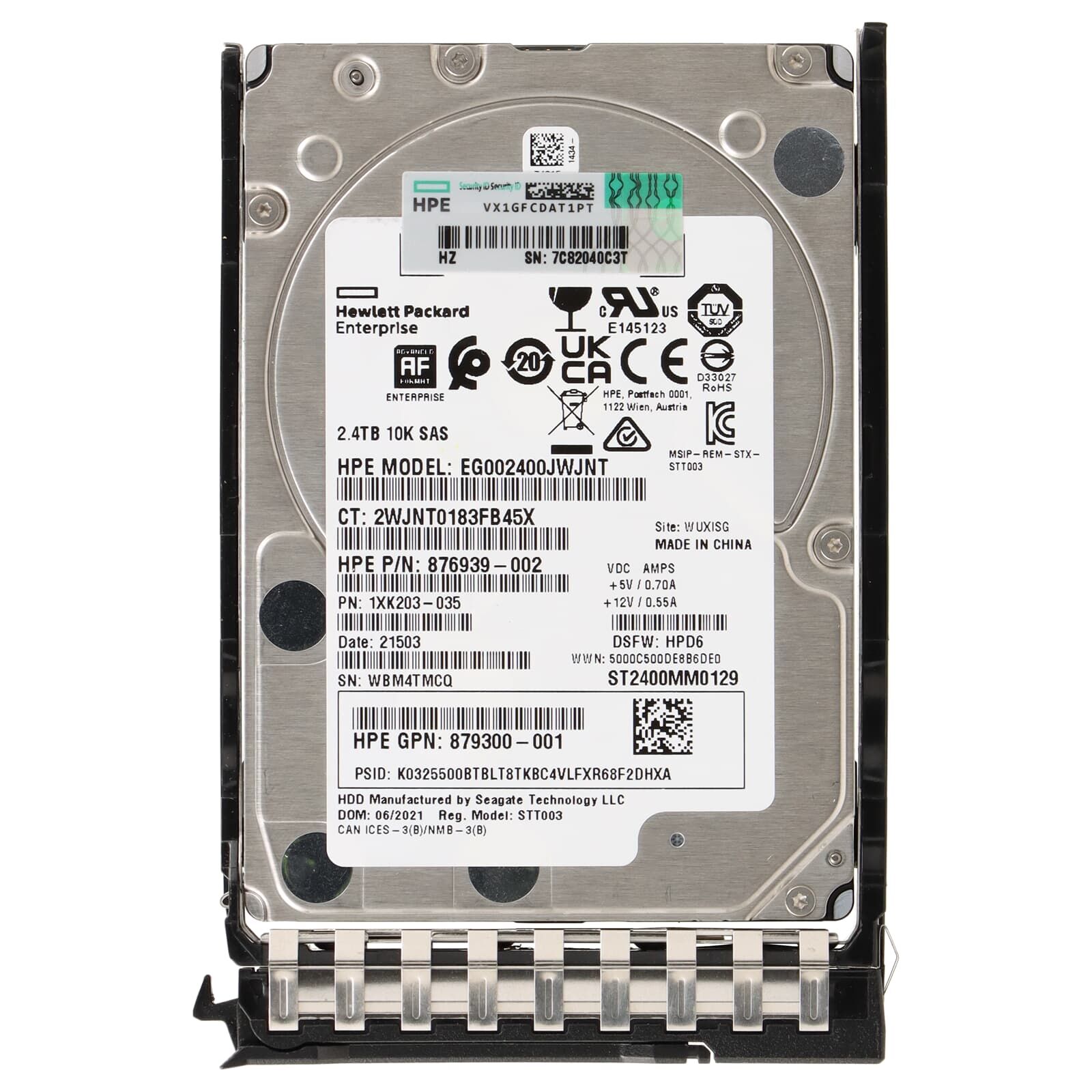 HPE 2.4TB 10K 12G SAS 2.5'' Sunucu Harddisk EG002400JWJNT ST2400MM0129 876939-002 879300-001 1XK203-0