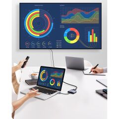 UGREEN 20518 CM449 USB 3.0 1080P 60Hz Full HD HDMI VGA Dönüştürücü Adaptör Alüminyum ABS ve PC Malzeme