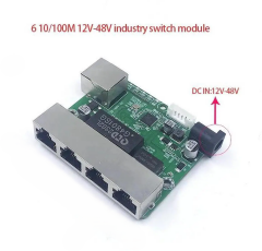 QTD Mini PCBA ZJ1004-HG G4801SG 6 Port 10/100Mbps 12V-48V Endüstriyel Ethernet Switch Kartı