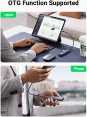 UGREEN 20841 CM473 USB-C to 4xUSB 3.0 5GB/s Yüksek Hız Alüminyum Gövde Dört Bağlantı Noktalı Hub Çoklayıcı 0.2metre