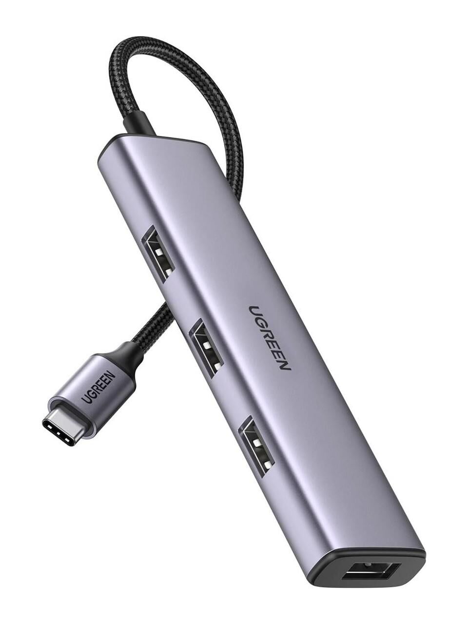UGREEN 20841 CM473 USB-C to 4xUSB 3.0 5GB/s Yüksek Hız Alüminyum Gövde Dört Bağlantı Noktalı Hub Çoklayıcı 0.2metre