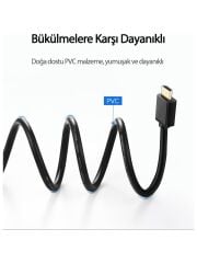UGREEN 10107 HD104 3D UHD 4K HDR 18Gbps Yüksek Hızlı Ethernet ve HDMI 2.0 Kablosu Siyah 2 Metre