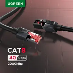 UGREEN 55189 NW323 CAT8 2000MHz 40Gbps Yüksek Ağ Hızı FRP Ethernet Kablosu Siyah 3metre - 2