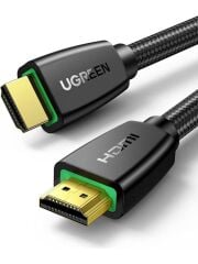 UGREEN 40414 HD118 HDMI Kablo 4K 18GB/s HDMI 2.0 Örgülü Görüntü ve Ses Aktarma Kablosu Siyah 10metre