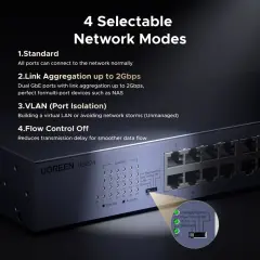 UGREEN 35374 CM740 24 Port Bağlantı Noktalı 10/100/1000Mbps Gigabit Network Ethernet Switch