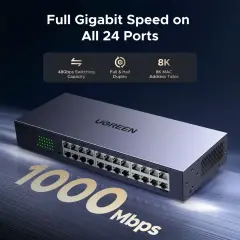 UGREEN 35374 CM740 24 Port Bağlantı Noktalı 10/100/1000Mbps Gigabit Network Ethernet Switch - 2
