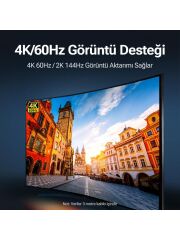 UGREEN 60622 CM430 2 Giriş 1 Çıkış veya 1 Giriş 2 Çıkış Çift Yönlü 4K 60Hz 2K 144Hz DisplayPort Switch