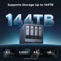 UGREEN 95628 NASync DXP4800 Pro 4 Disk + 2 M.2 Yuvalı Intel Core i3-1315U 16GB DDR5 10GbE + 2.5GbE NAS Depolama Ünitesi